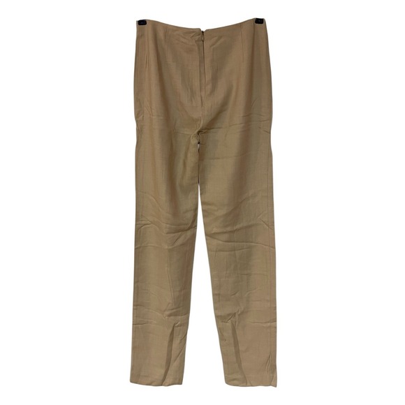 VTG Oscar de la Renta Womans Tan Twill Straight Leg Pant Minimalist Old Money 6 - Picture 2 of 12